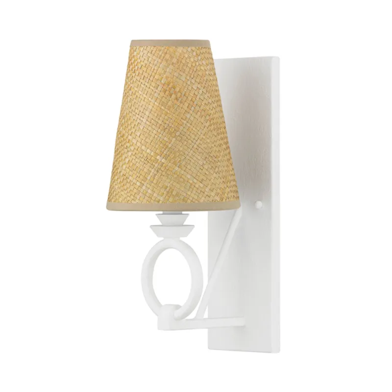 Pendelton 1-Light Wall Sconce in White Plaster 6W x 14.5H