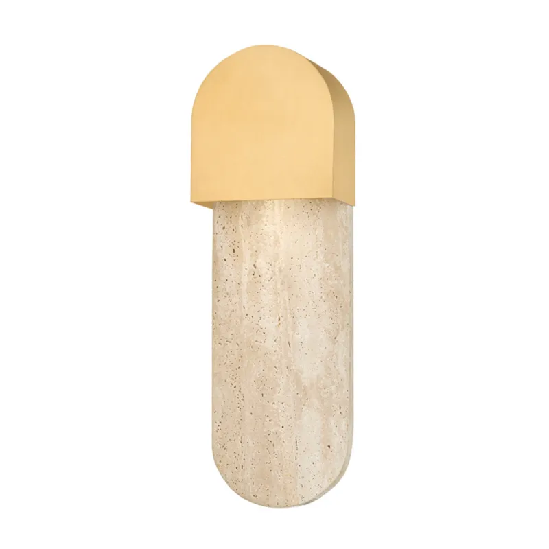 Hobart 1-Light Wall Sconce in Aged Brass 5.25W x 16H