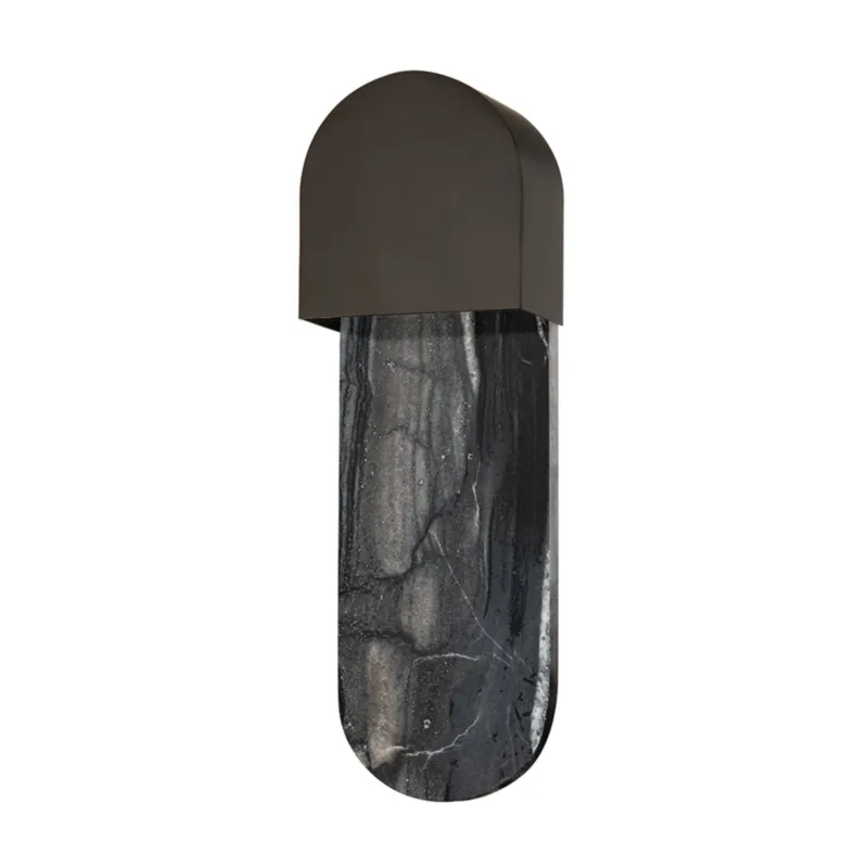 Hobart 1-Light Wall Sconce in Black Brass 5.25W x 16H