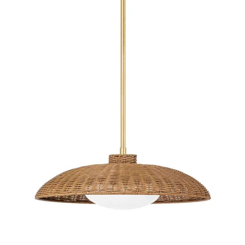 Delano 1-Light Pendant in Vintage Gold Leaf 22.5W x 8.25H