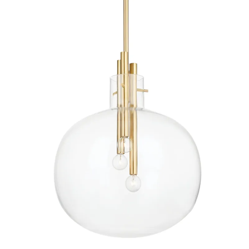 Hempstead 3-Light Pendant in Aged Brass 18.25W x 22.5H