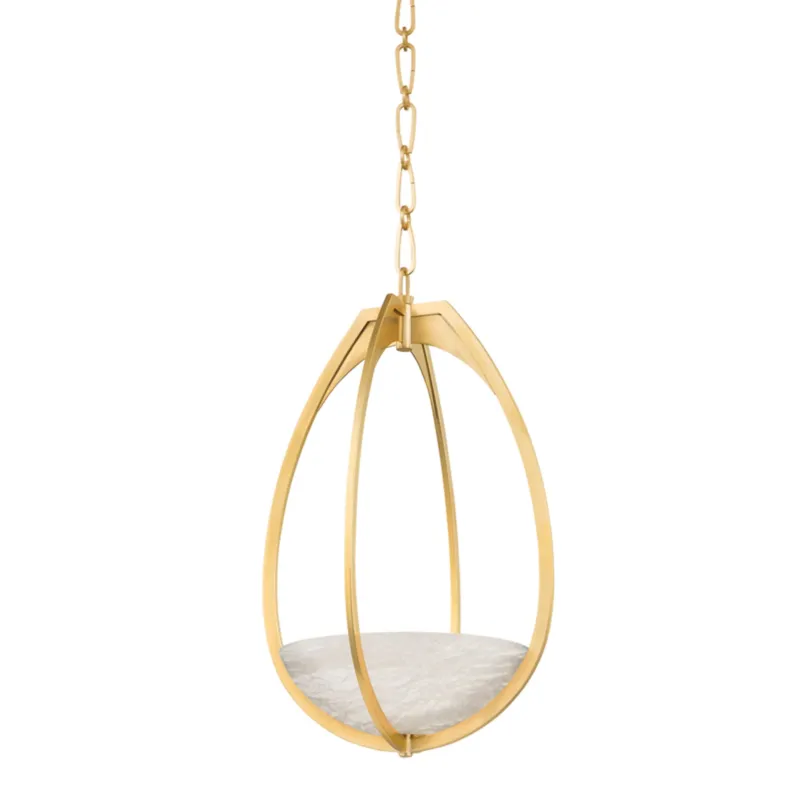 Lloyd 1-Light Pendant in Aged Brass 13.75W x 22.25H