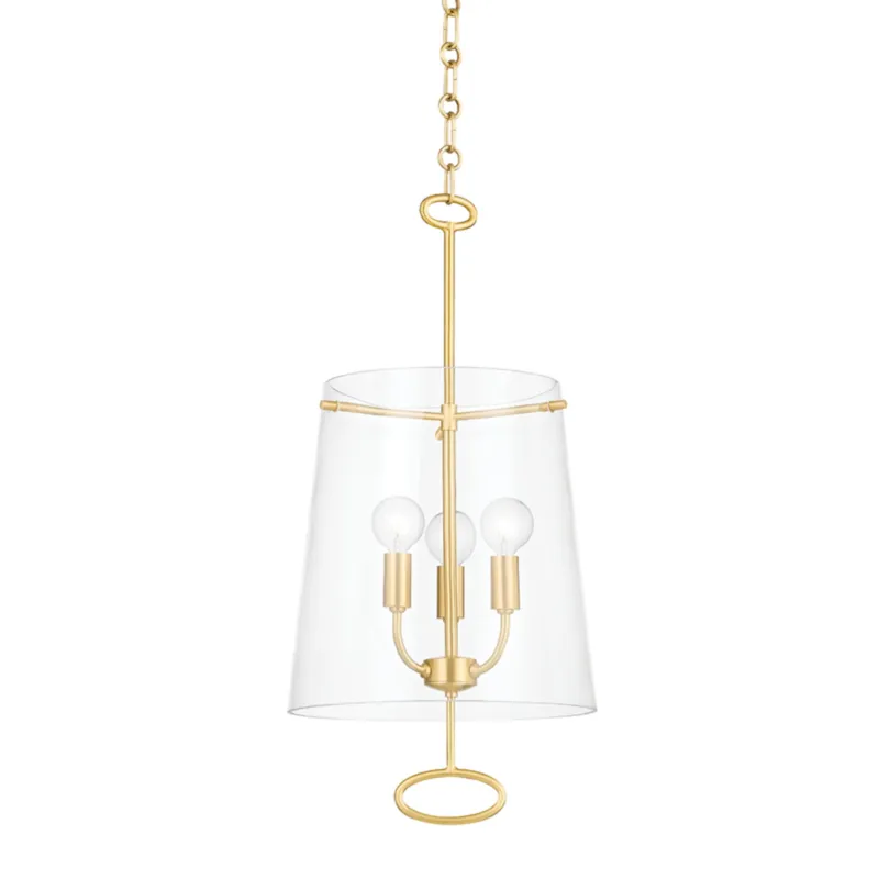 James 3-Light Pendant in Aged Brass 11W x 22.75H