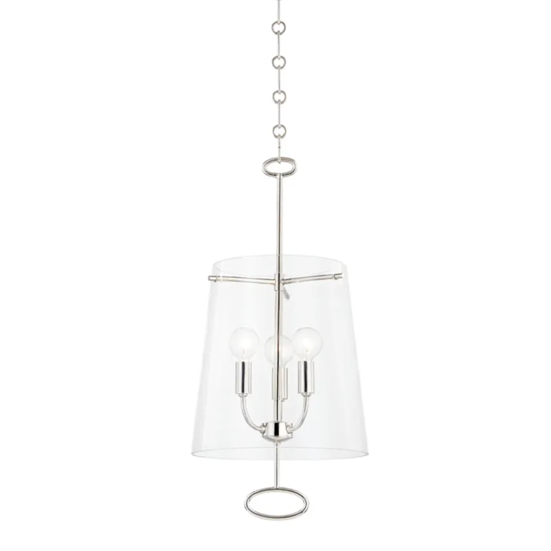 James 3-Light Pendant in Polished Nickel 11W x 22.75H