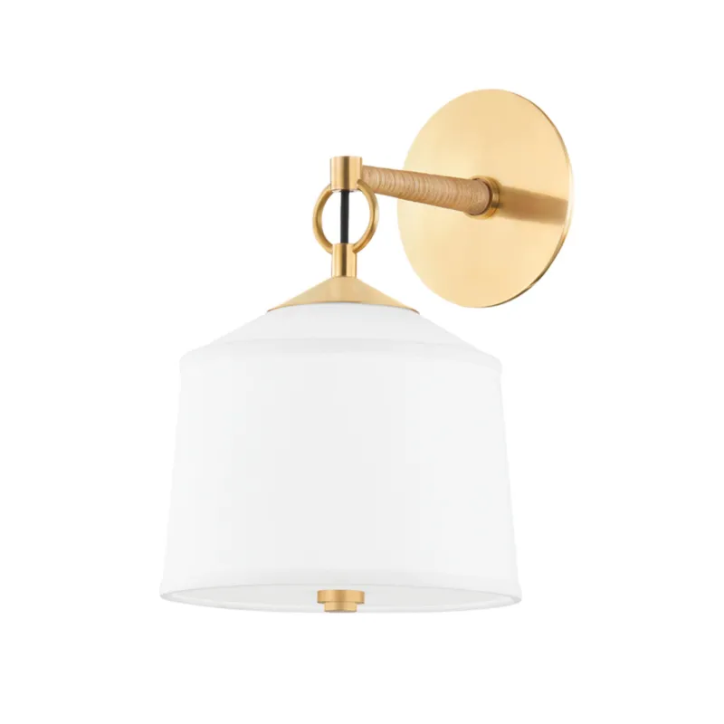 White Plains 1-Light Wall Sconce in Aged Brass 8.5W x 13.5H