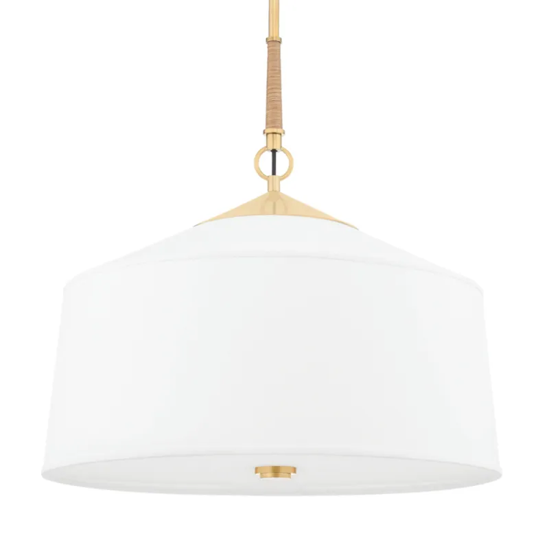 White Plains 3-Light Pendant in Aged Brass 22.25W x 22.5H