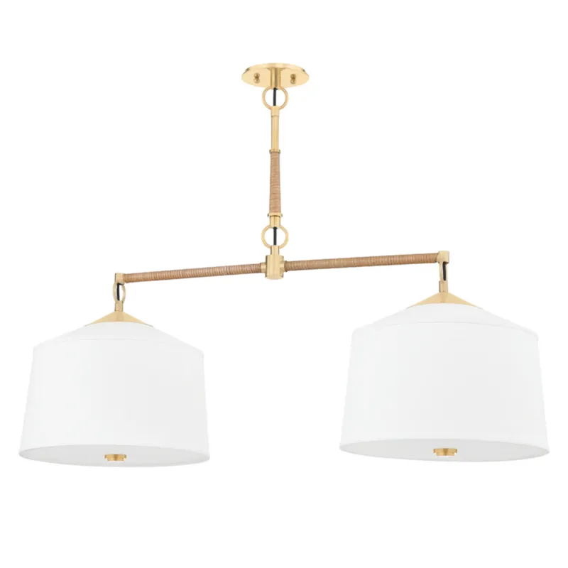 White Plains 2-Light Linear in Aged Brass 40L x 14W x 22.75H