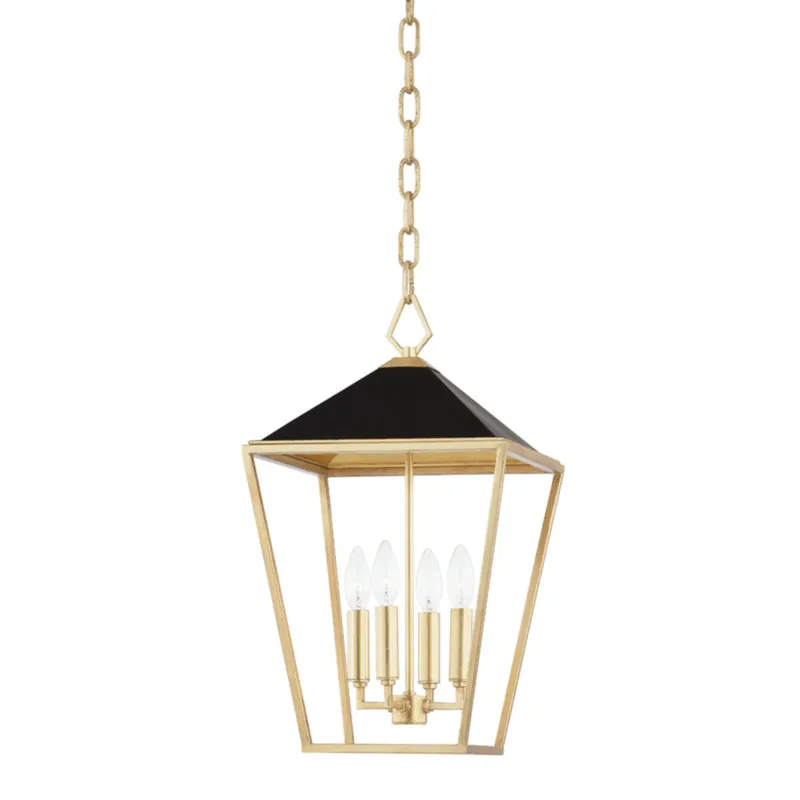 Paxton 4-Light Pendant in Gold Leaf 12L x 12W x 21.75H