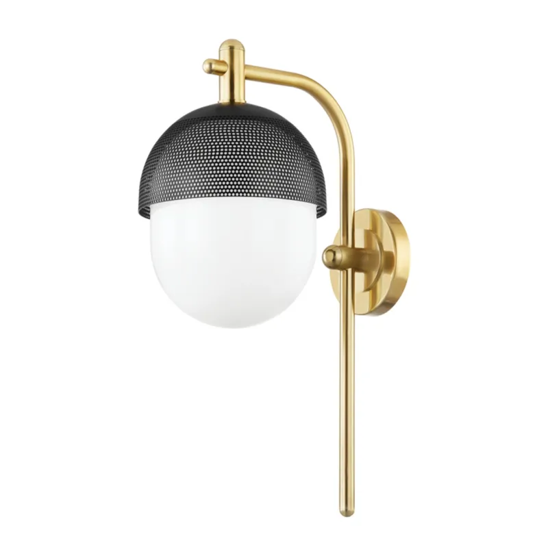Nyack 1-Light Wall Sconce in Aged Brass 9W x 19.5H