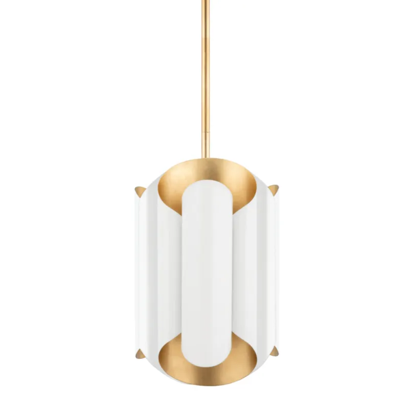 Banks 6-Light Pendant in Gold Leaf 12W x 17H (White)