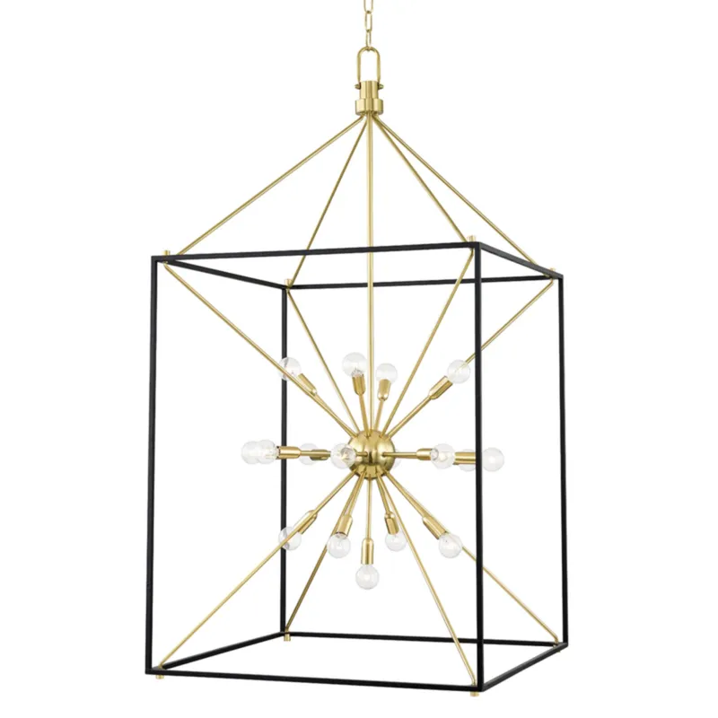Glendale 25-Light Lantern in Aged Brass 27L x 27W x 51.5H