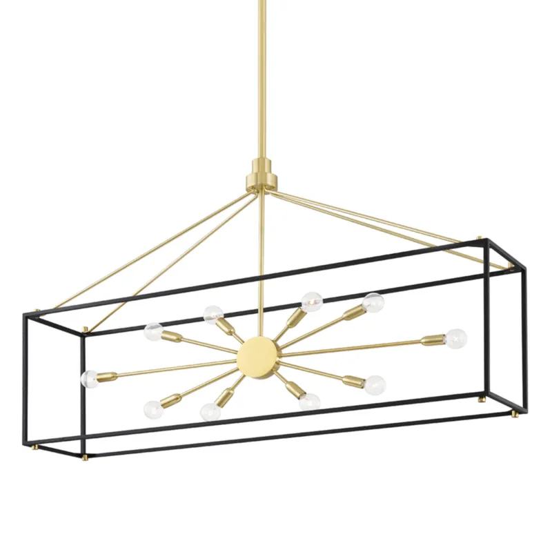 Glendale 10-Light Linear in Aged Brass 48L x 10W x 28.25H