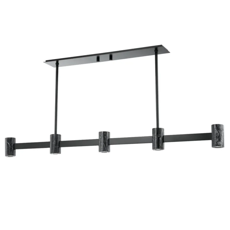 Predock 5-Light Linear in Black Brass 57L x 2.5W x 4.75H