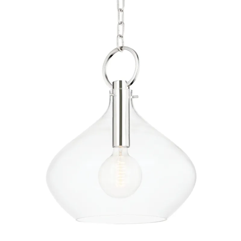 Lina 1-Light Pendant in Polished Nickel by Becki Owens 16.75W x 19.5H