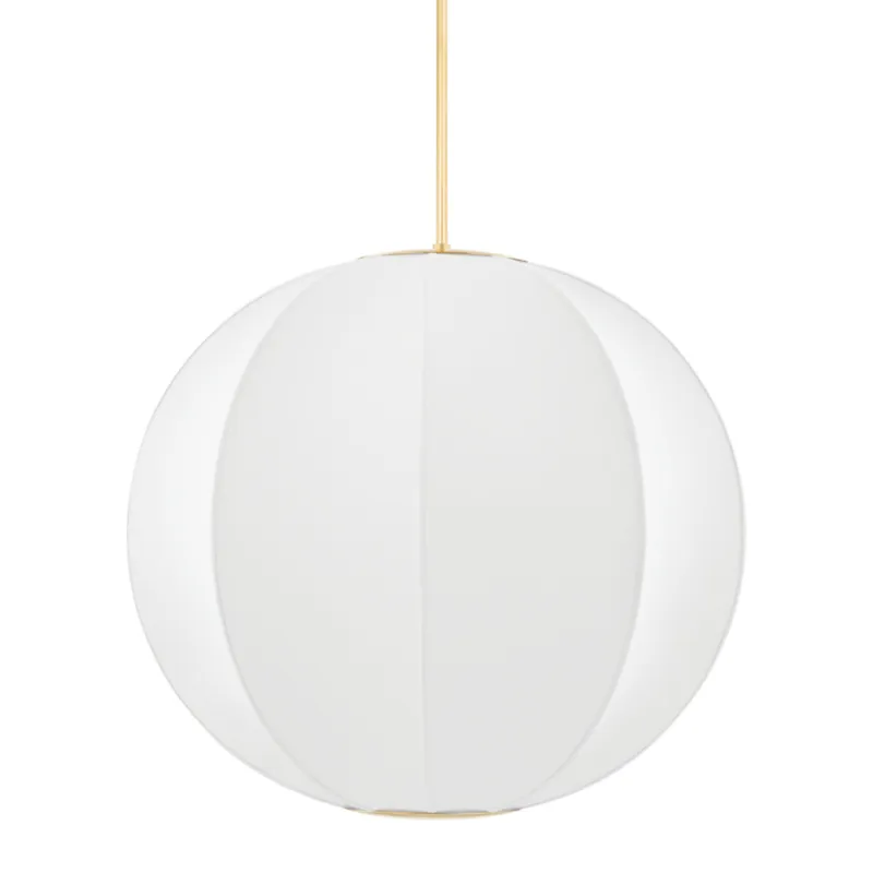 Jupiter 2-Light Pendant in Aged Brass by Kelly Behun 28W x 24.75H