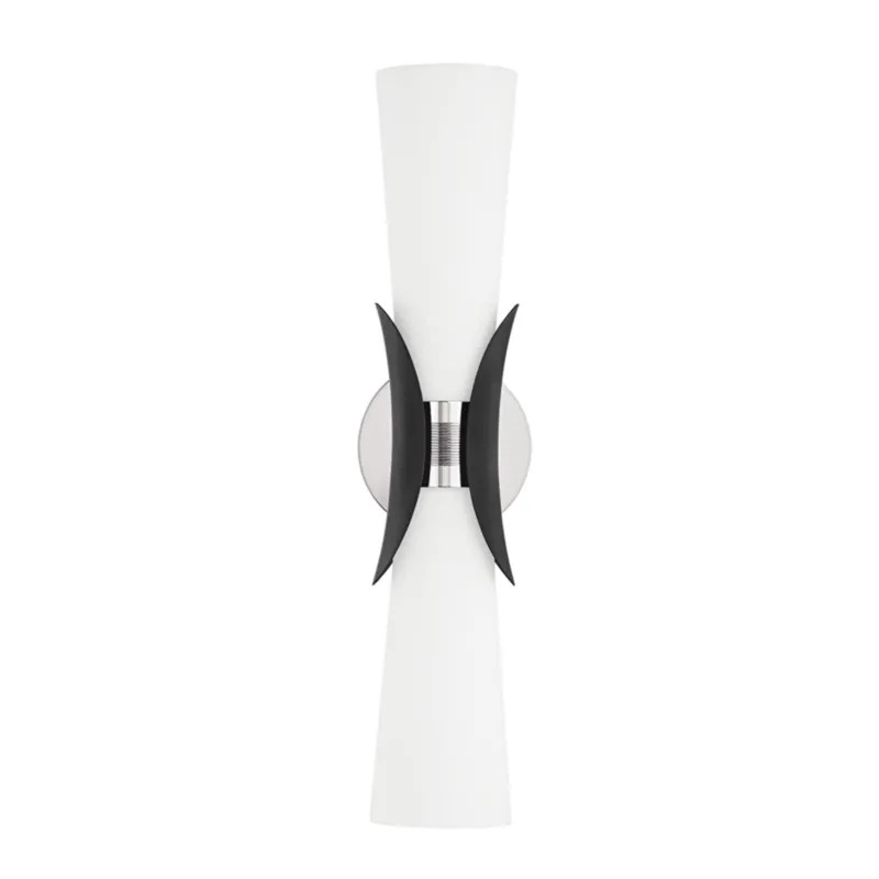 Muncie 2-Light Wall Sconce in Polished Nickel 5W x 21H