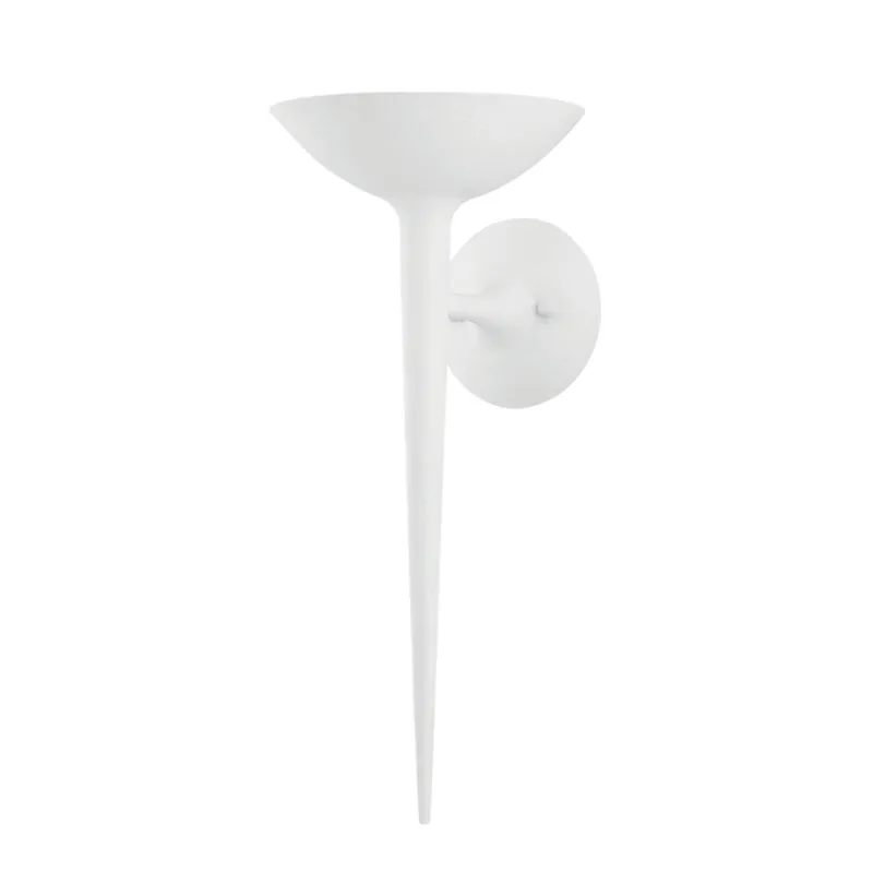 Cecilia 1-Light Wall Sconce in Gesso White 8W x 18.5H