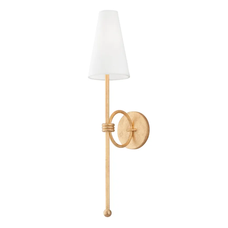 Magnus 1-Light Wall Sconce in Vintage Gold Leaf 5W x 25.5H