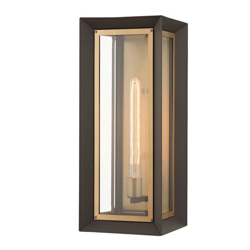 Lowry 1-Light Exterior Wall Sconce in Textured Bronze 8.5W x 21H