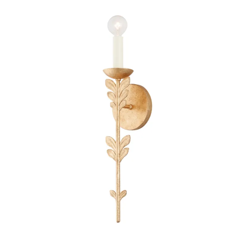 Florian 1-Light Wall Sconce in Vintage Gold Leaf 4.5W x 20H