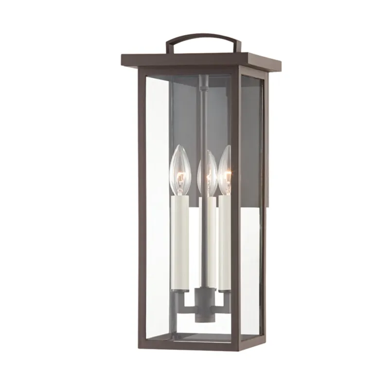 Eden 3-Light Exterior Wall Sconce in Textured Bronze 7.5W x 18H