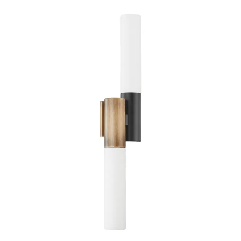 Koa 2-Light Wall Sconce in Patina Brass 4.75W x 24.5H
