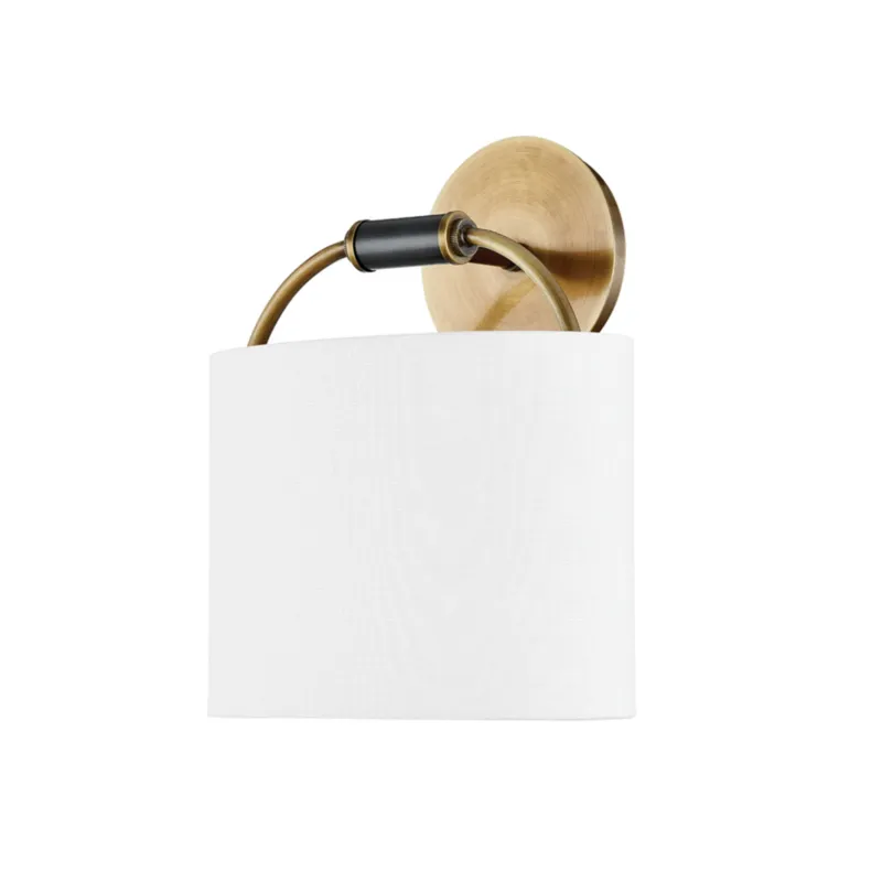 Pete 1-Light Wall Sconce in Patina Brass 9.75W x 11.75H