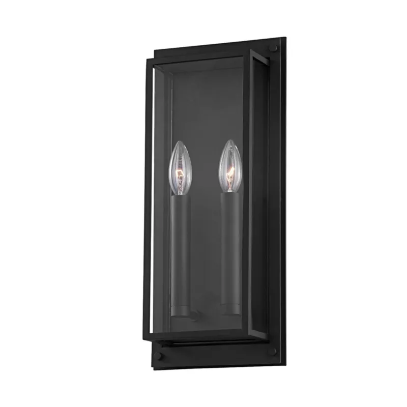 Winslow 2-Light Exterior Wall Sconce in Texture Black 7.5W x 17.5H