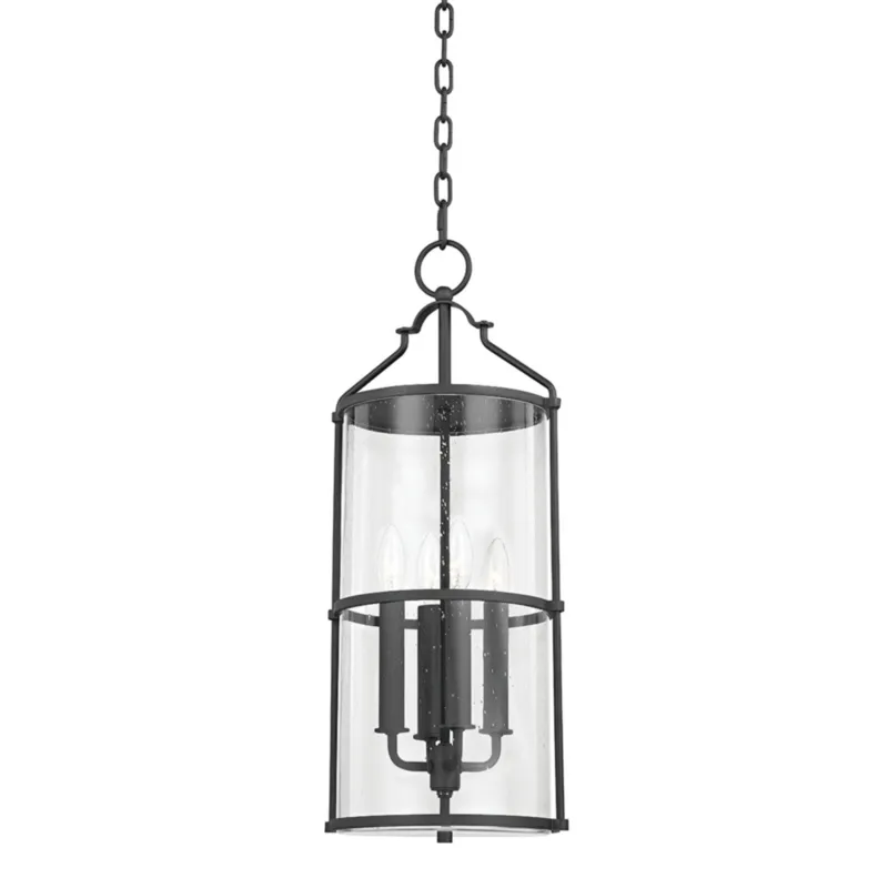 Burbank 4-Light Exterior Pendant in Texture Black 10W x 24.25H
