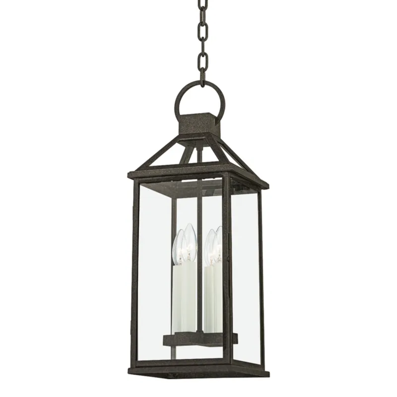 Sanders 4-Light Exterior Pendant in French Iron by Becki Owens 8.5W x 22.25H