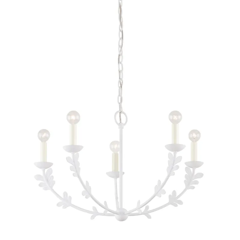 Florian 5-Light Chandelier in Gesso White 28W x 17.25H