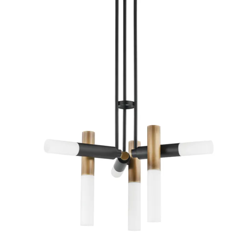 Koa 6-Light Chandelier in Patina Brass 33.5W x 28.5H