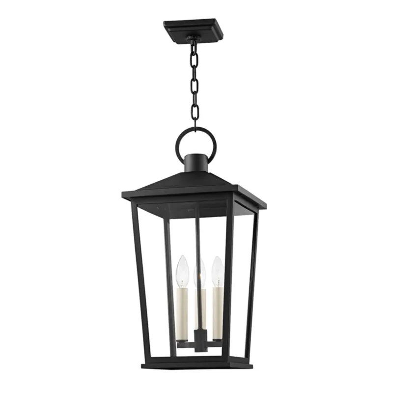 Soren 3-Light Exterior Pendant in Texture Black 11W x 23.5H