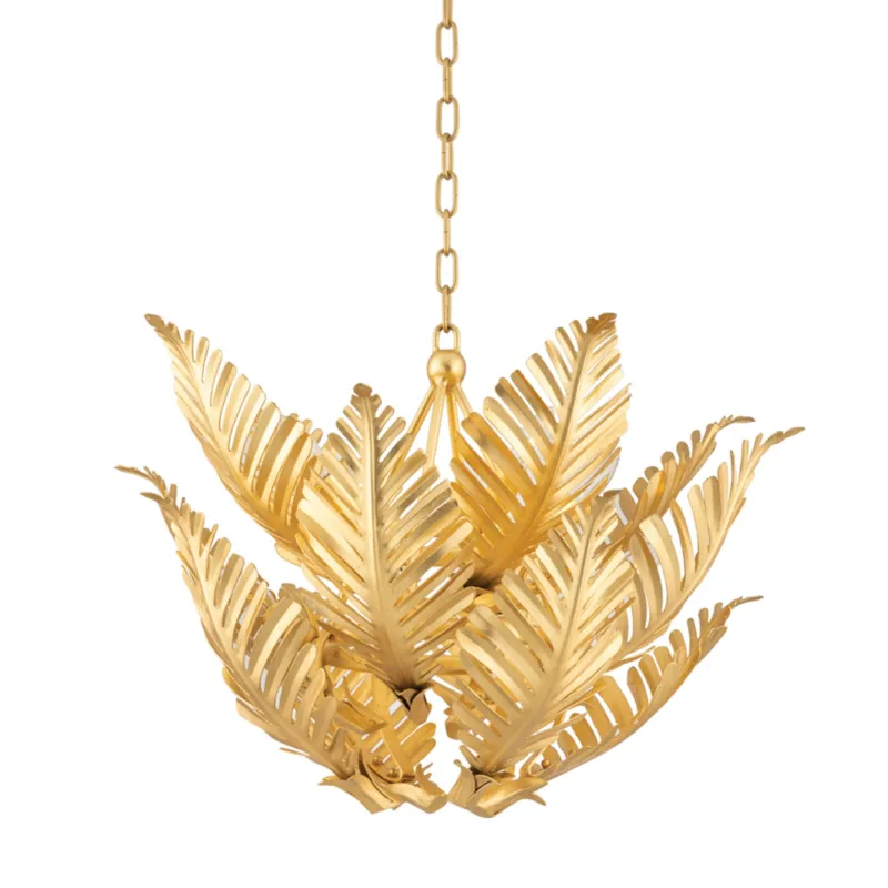 Tropicale 8-Light Chandelier in Gold Leaf by Martyn Lawrence Bullard 26.5W x 22H
