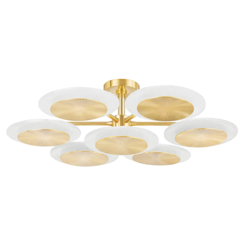 Topaz 7-Light Semi Flush in Vintage Polished Brass 37.75W x 10.25H