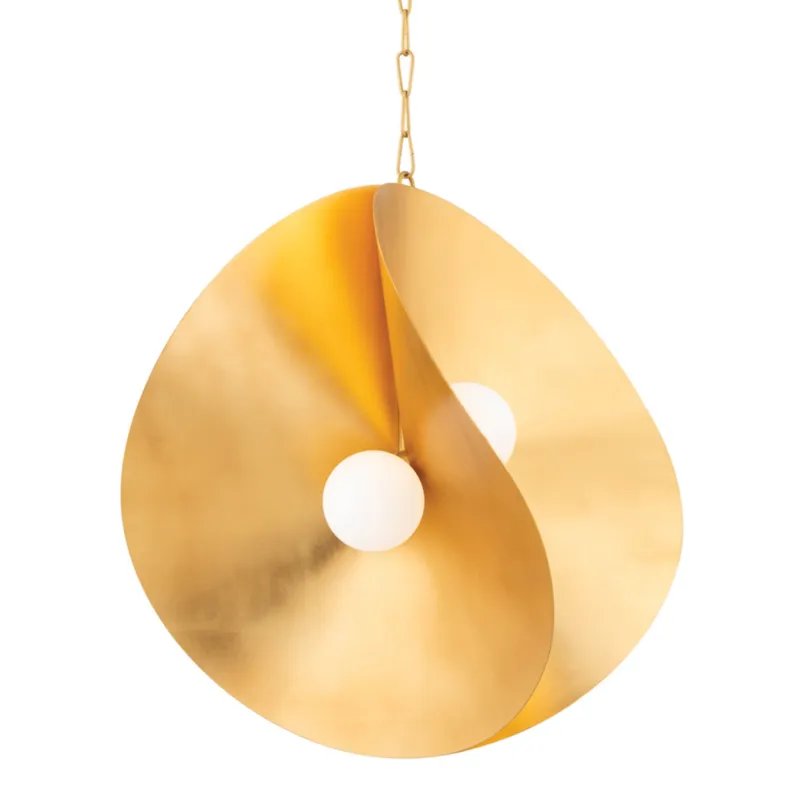 Peony 4-Light Pendant in Gold Leaf 30W x 30.75H