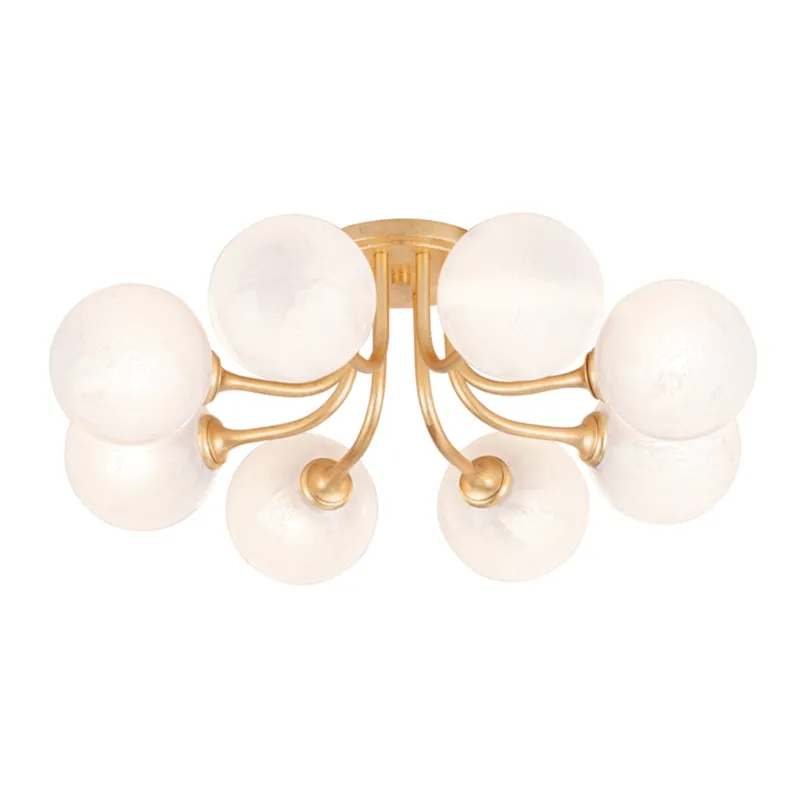 Onyx 8-Light Semi Flush in Vintage Gold Leaf 24.75W x 8.25H