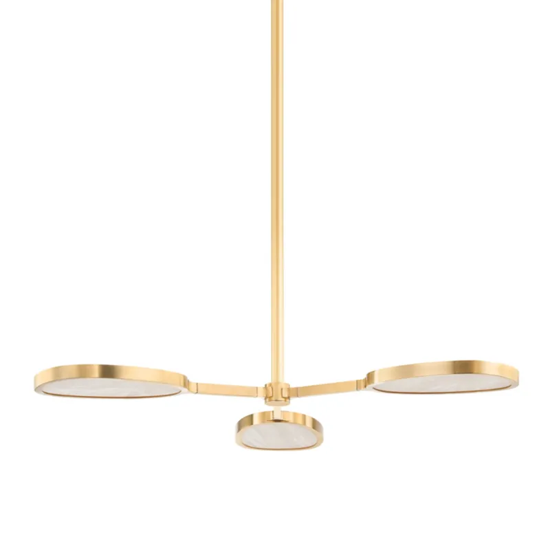 Patras 3-Light Semi Flush in Vintage Brass 38.5W x 5.75H