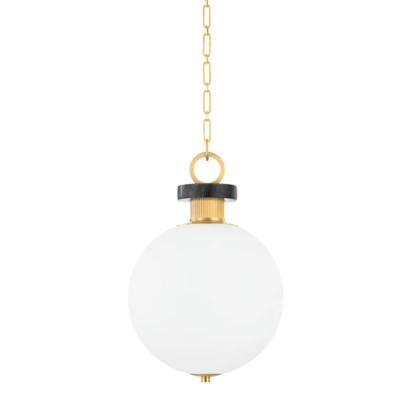 Haru 1-Light Pendant in Vintage Brass 13.25W x 20.5H