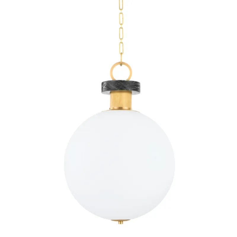 Haru 1-Light Pendant in Vintage Brass 18W x 27.75H