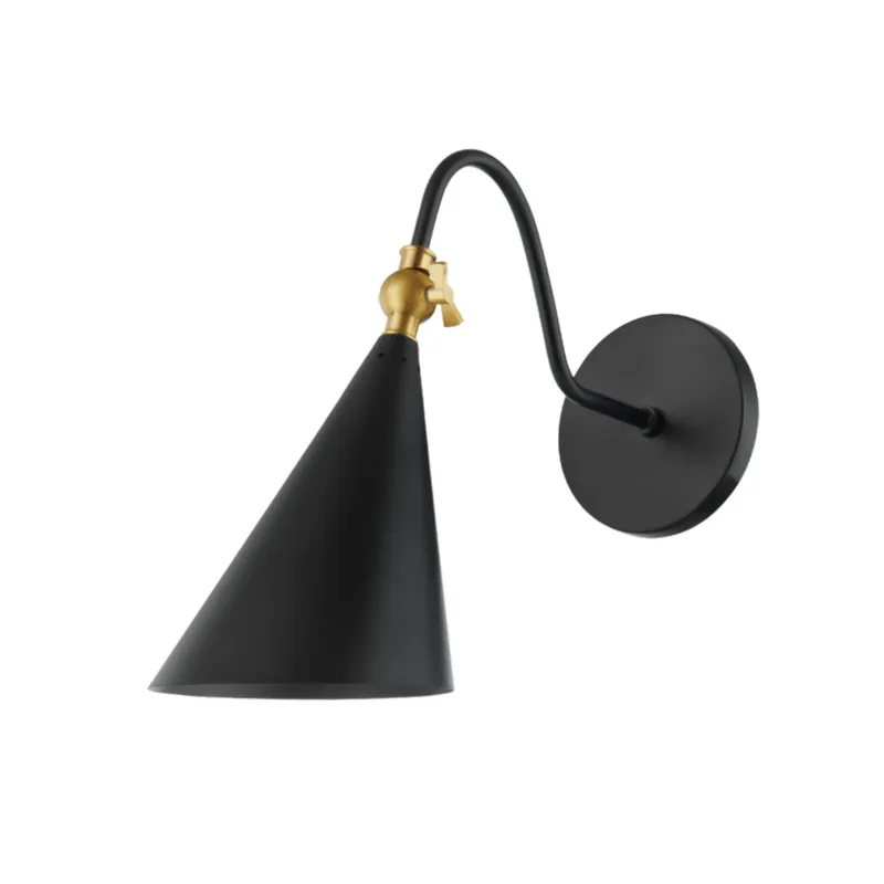 Lupe 1-Light Wall Sconce in Aged Brass 6.25W x 12H (H285101-AGB/SBK)
