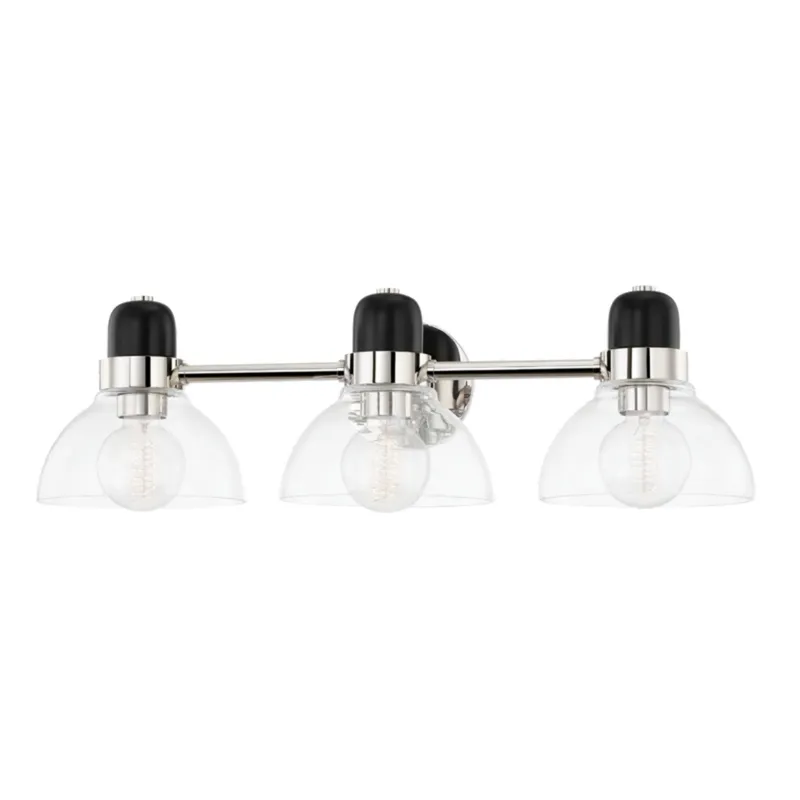 Camile 3-Light Bath and Vanity in Polished Nickel 25W x 7H