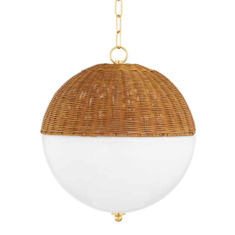 Summer 1-Light Pendant in Aged Brass 16W x 18.5H