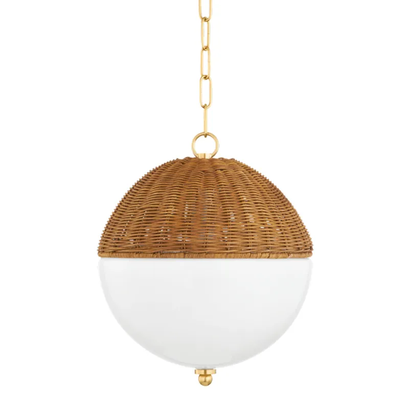 Summer 1-Light Pendant in Aged Brass 12W x 14H