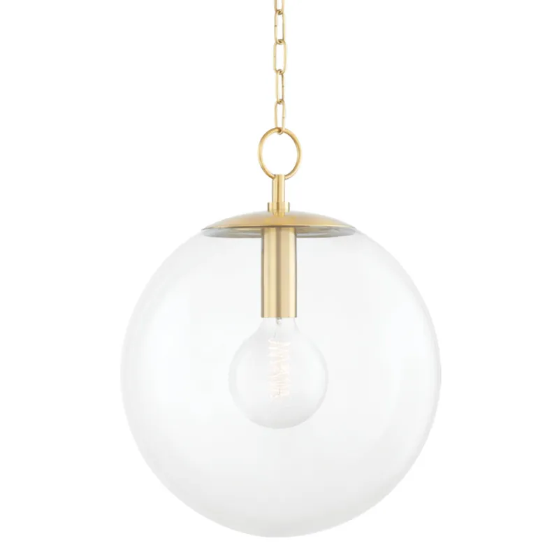 Juliana 1-Light Pendant in Aged Brass 15.75W x 20.25H