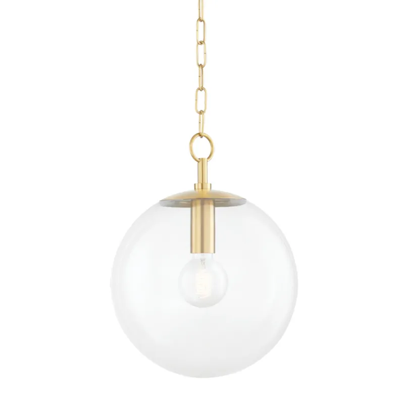 Juliana 1-Light Pendant in Aged Brass 11.5W x 15.25H