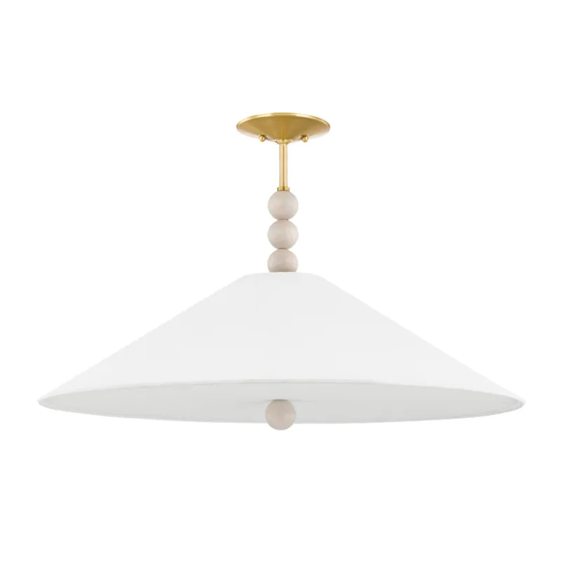 Alexis 3-Light Pendant in Aged Brass 30W x 15.75H