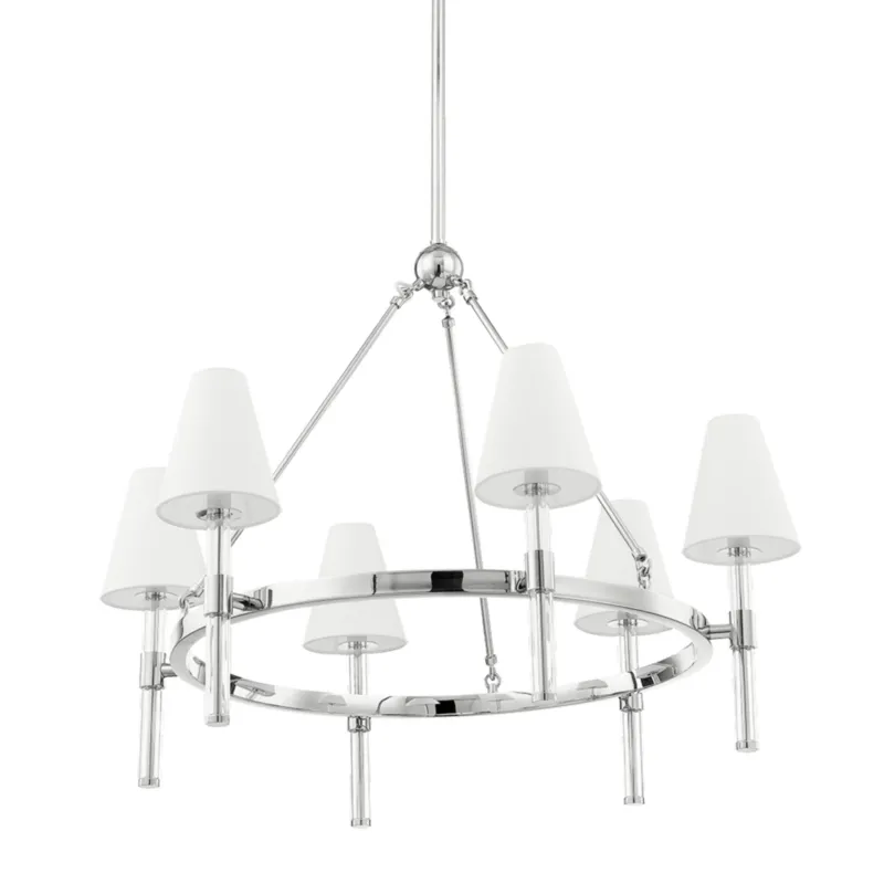 Janelle 6-Light Chandelier in Polished Nickel 32W x 25.25H