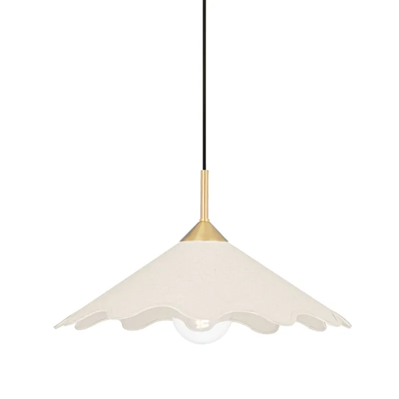 Sodsai 1-Light Pendant in Aged Brass by Dabito 22.5W x 12.75H