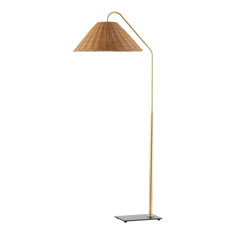 Lauren 1-Light Floor Lamp in Aged Brass 25.5L x 19.5W x 60H